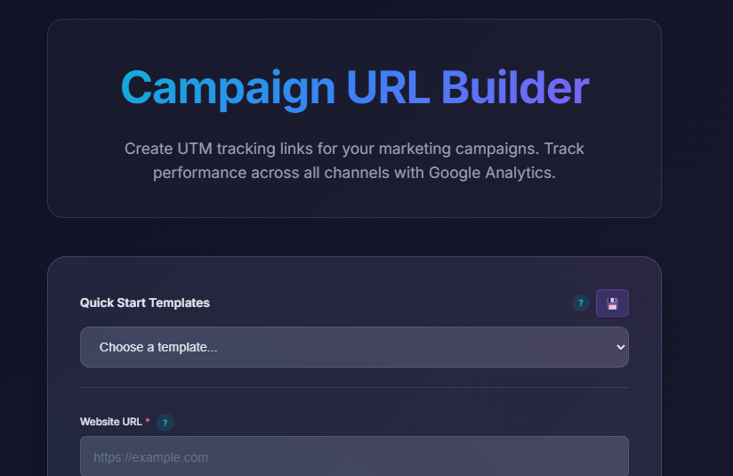Simple UTM Tracking URL Creator Tool